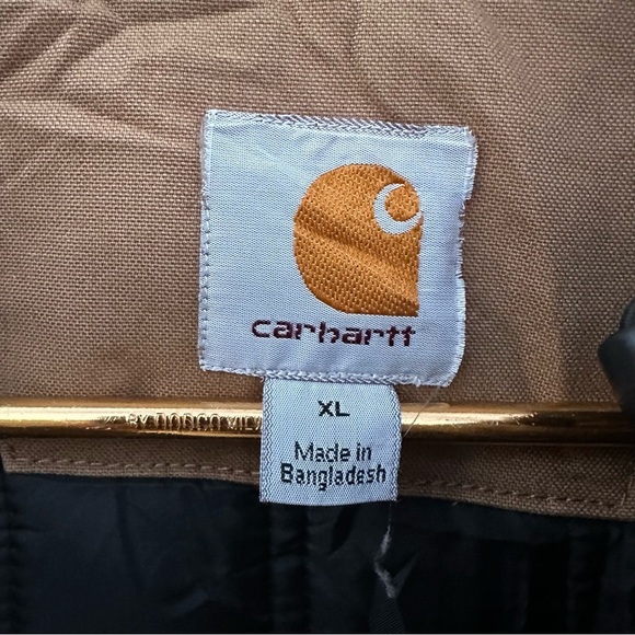 Carhartt Quick Duck Woodward Active Jacket Tan Water-Repellent Hooded Workwear - Picture 2 of 15